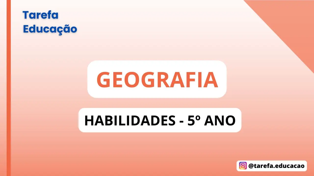 Capa da atividade: Geografia - 5° ano
