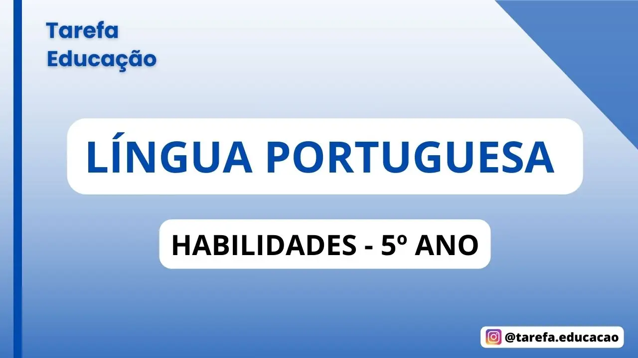 Capa da atividade: Língua Portuguesa - 5° ano