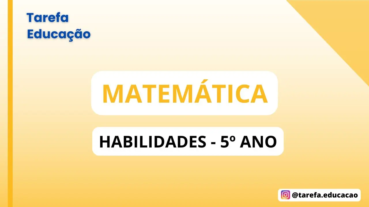Capa da atividade: Matemática - 5° ano